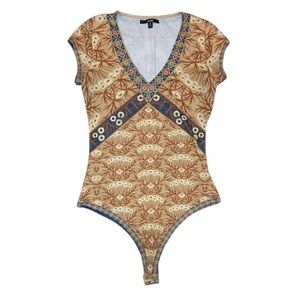 Papaya boho print bodysuit